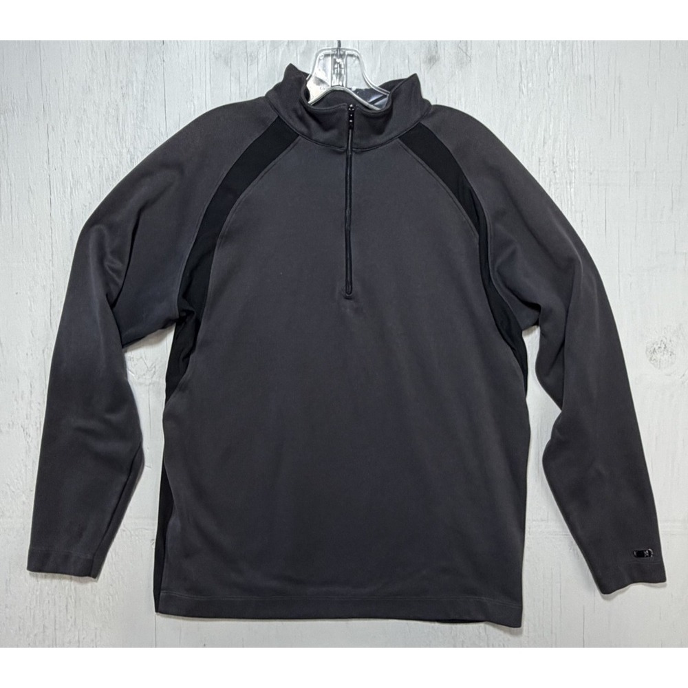 Tiger Woods Golf 1/4 Zip Pullover Sweater Mens M Nike Fit Dry Long Sleeve Gray